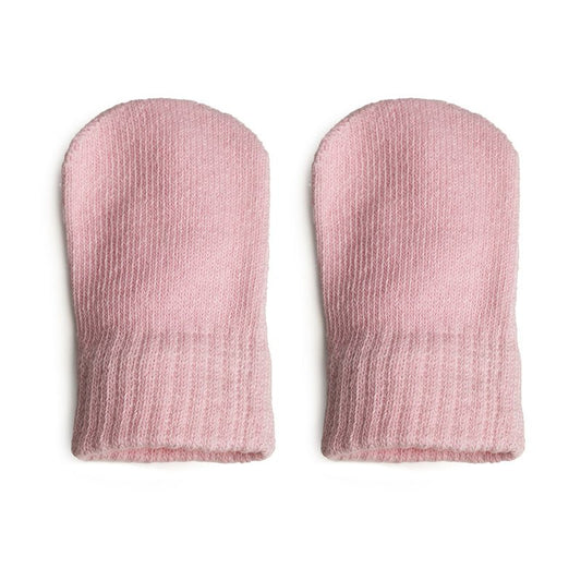 Pink cotton mittens