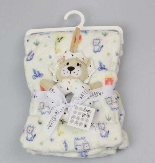 ‘Lion’ watch me grow soft blanket & matching toy set