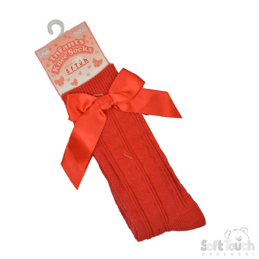 Knee high romany spanish ribbon socks - RED
