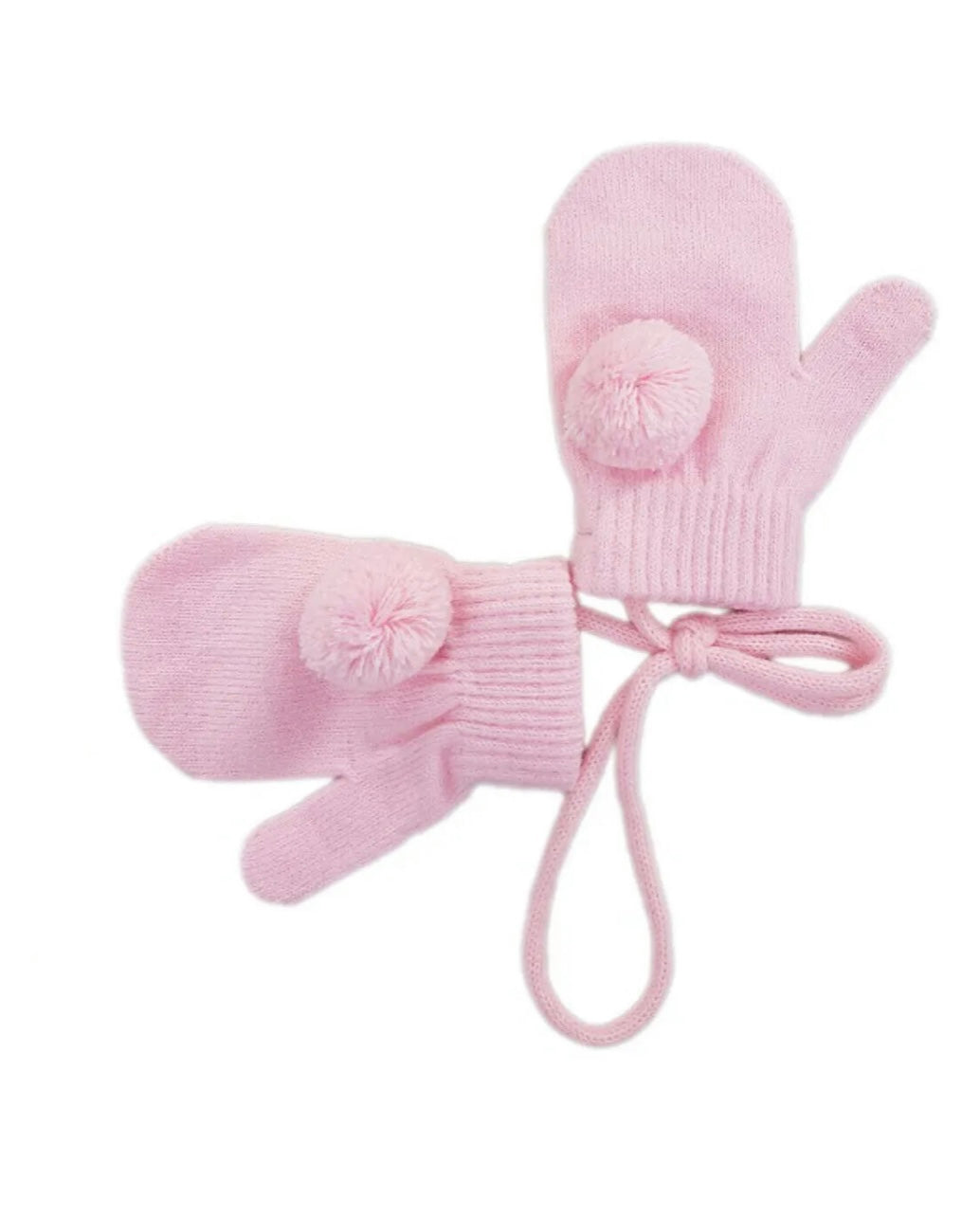 Pesci baby winter mittens connected with poms boy & girl