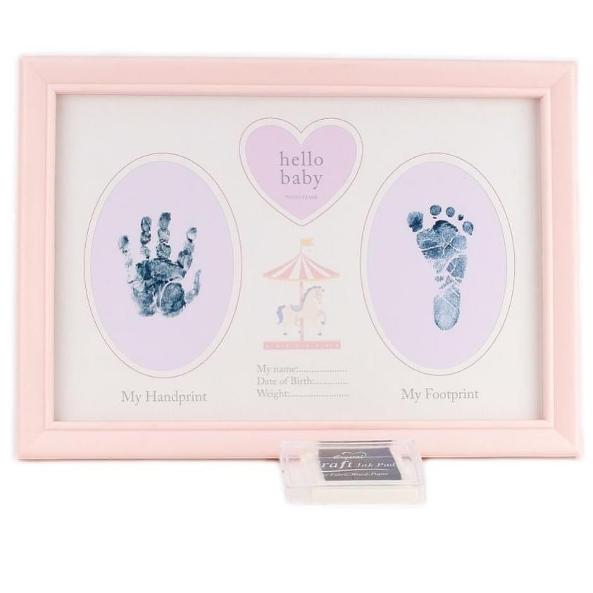 Baby girl handprint frame