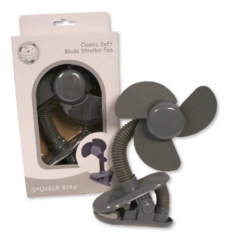 Grey soft blade stroller fan